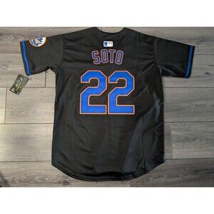 Juan Soto #22 New York Mets Alternate Black Jersey Men's Large